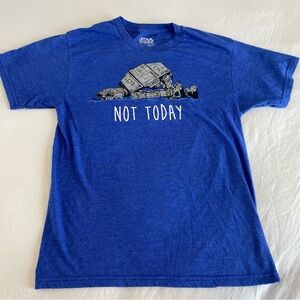 Star Wars‎ Mad Engine Mens Blue AT-AT Not Today Graphic T-Shirt Size Medium